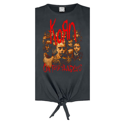 Charcoal - Back - Amplified Womens-Ladies Untouchables Korn Sleeveless T-Shirt