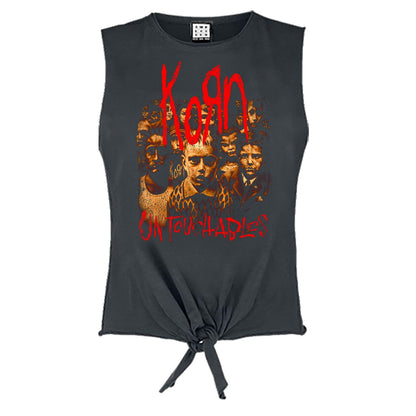 Charcoal - Front - Amplified Womens-Ladies Untouchables Korn Sleeveless T-Shirt