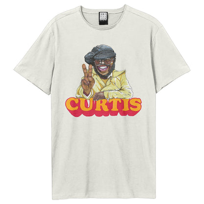 Vintage White - Front - Amplified Unisex Adult Peace Curtis Mayfield T-Shirt