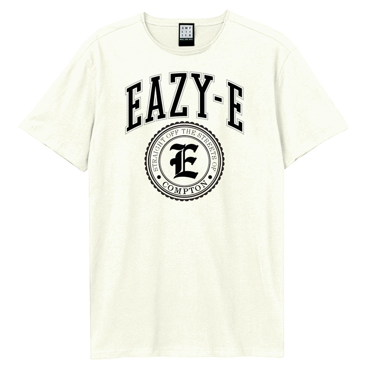 Vintage White - Front - Amplified Unisex Adult Compton Crest Eazy-E T-Shirt