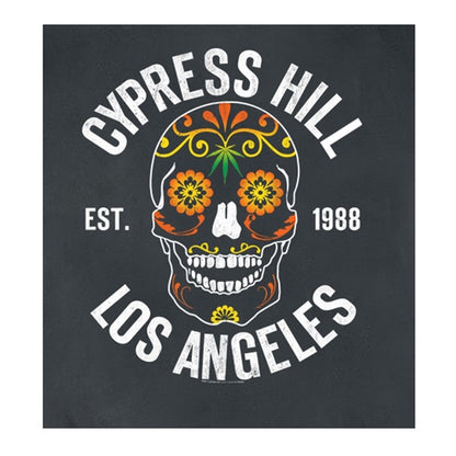 Charcoal - Back - Amplified Womens-Ladies Floral Skull Cypress Hill Sleeveless T-Shirt