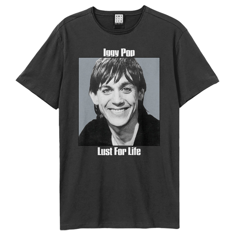 Charcoal - Front - Amplified Unisex Adult Lust For Life Iggy Pop T-Shirt