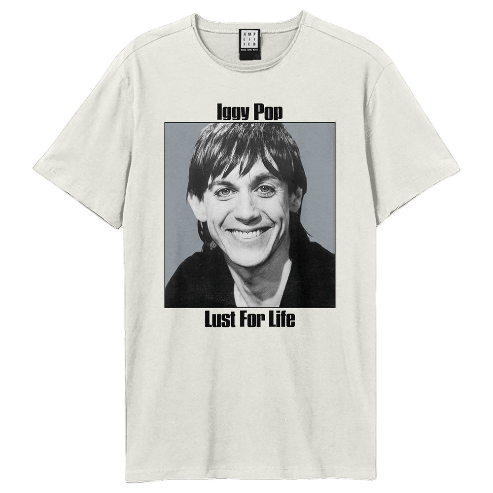 Vintage White - Front - Amplified Unisex Adult Lust For Life Iggy Pop T-Shirt
