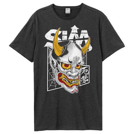Charcoal - Front - Amplified Unisex Adult Samuria Mask SiM T-Shirt