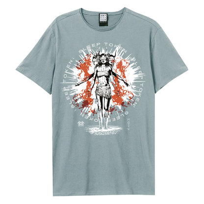 Strange Blue - Front - Amplified Unisex Adult Rain Sleep Token T-Shirt