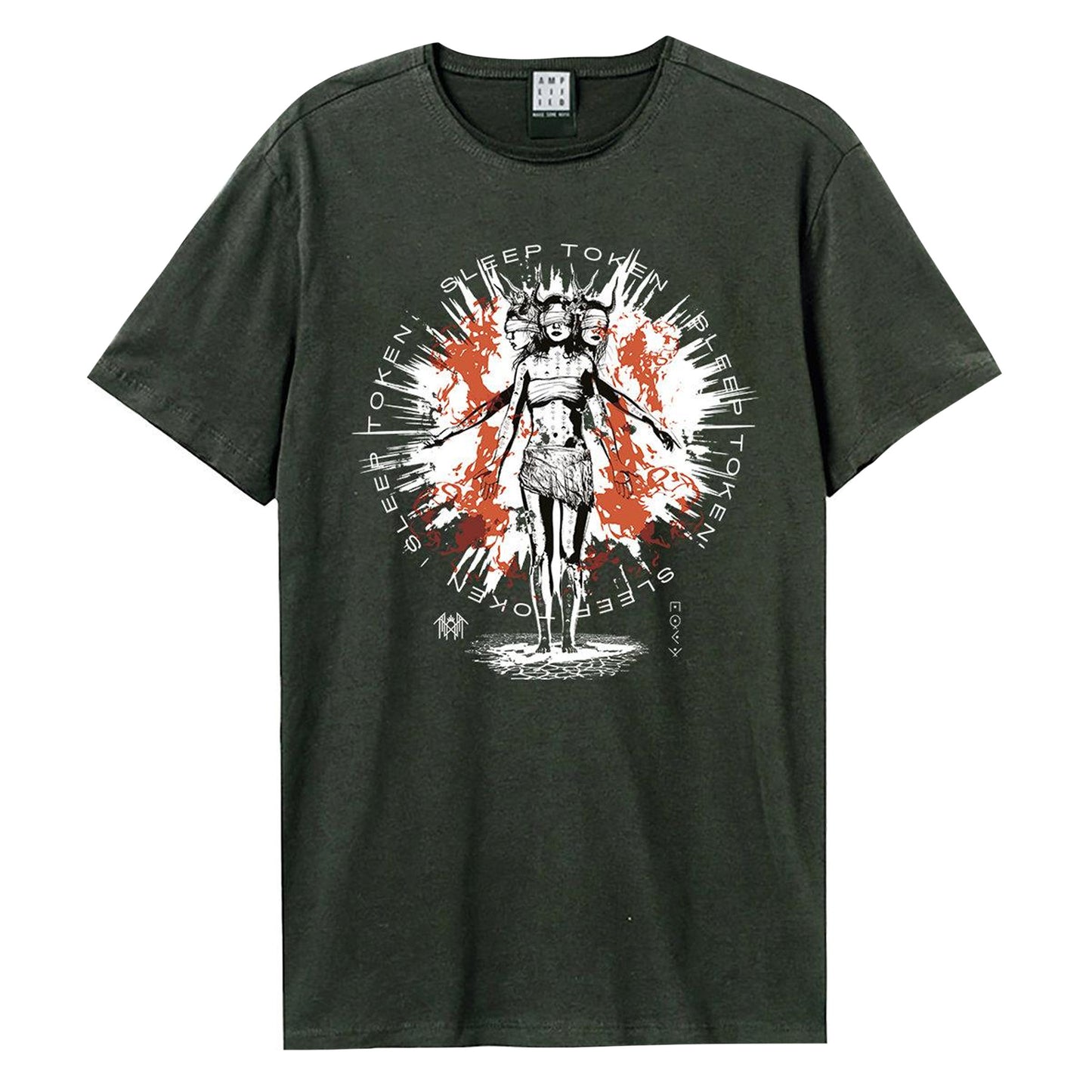 Charcoal - Front - Amplified Unisex Adult Rain Sleep Token T-Shirt