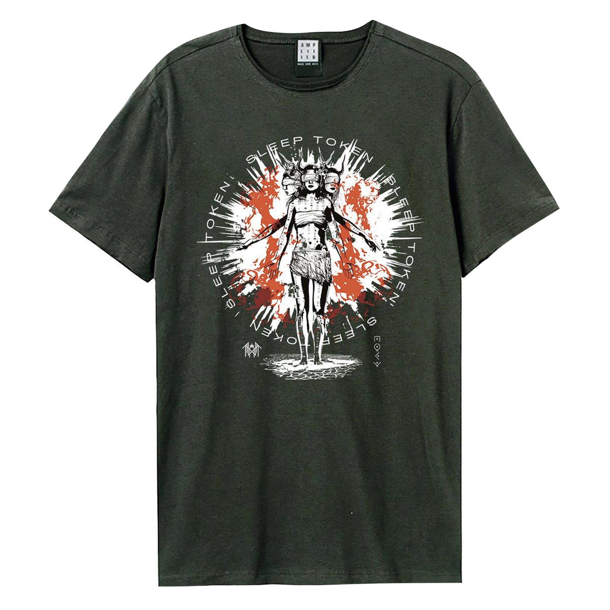 Charcoal - Front - Amplified Unisex Adult Rain Sleep Token T-Shirt