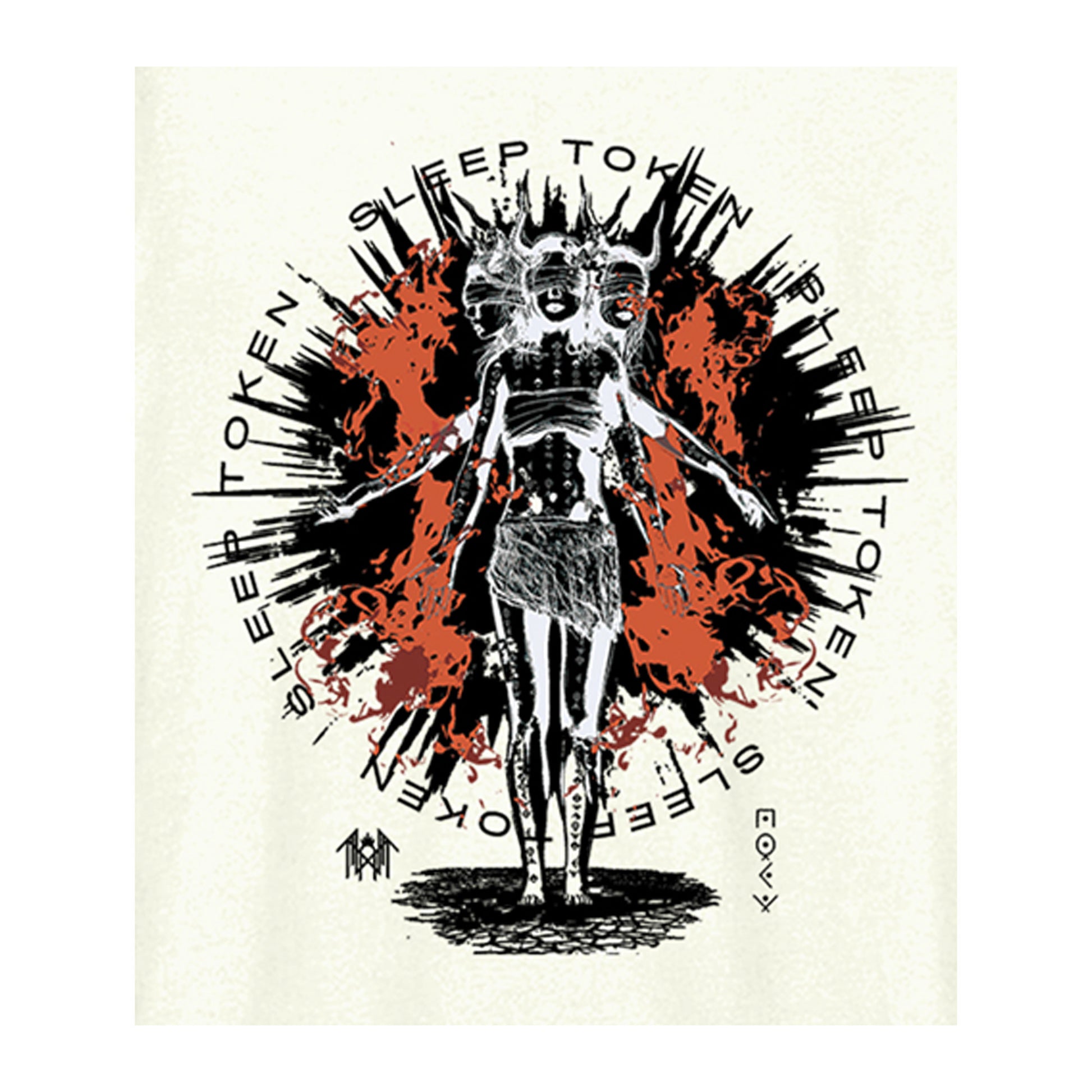 Vintage White - Back - Amplified Unisex Adult Rain Sleep Token T-Shirt