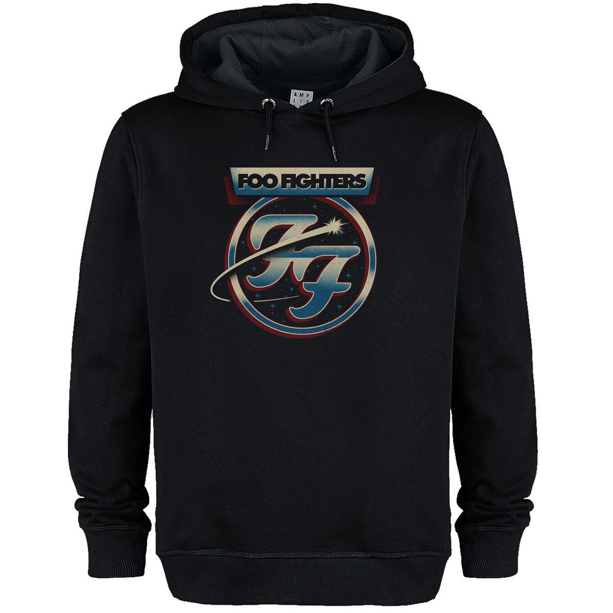 Black - Front - Amplified Unisex Adult Chrome Galaxy Foo Fighters Hoodie