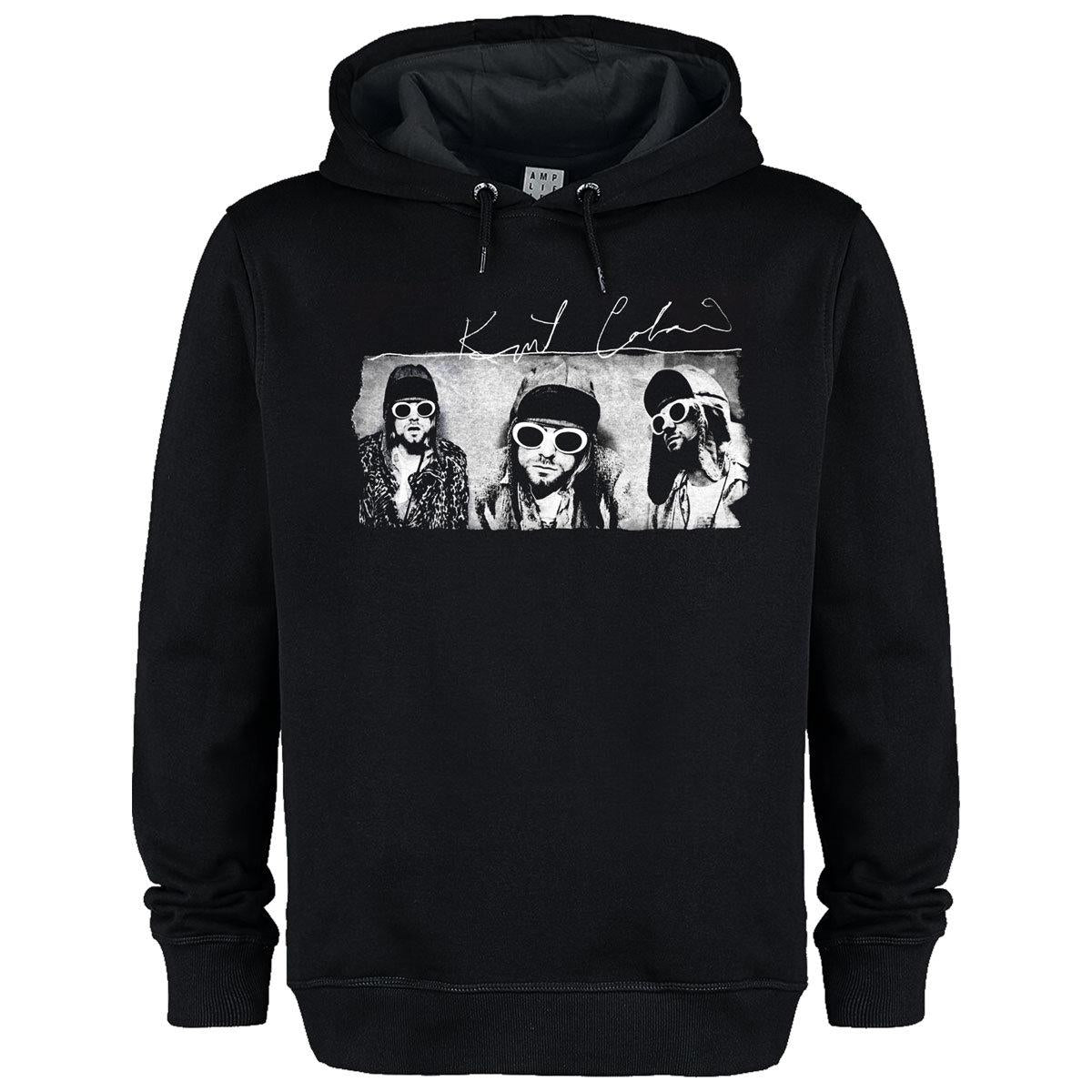 Black - Front - Amplified Unisex Adult Frohmans Photos Kurt Cobain Hoodie
