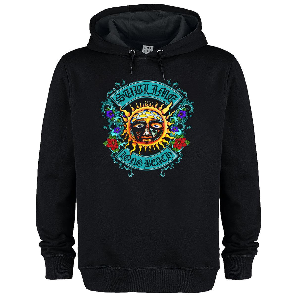 Black - Front - Amplified Unisex Adult Sun Crest Sublime Hoodie