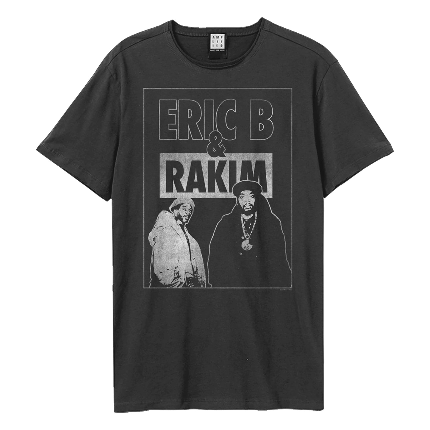 Charcoal - Front - Amplified Unisex Adult Blackout Eric B. & Rakim T-Shirt
