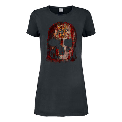Charcoal - Front - Amplified Womens-Ladies World Sacrifice T-Shirt Dress