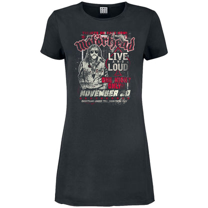 Charcoal - Front - Amplified Womens-Ladies One Night Only Motorhead T-Shirt Dress