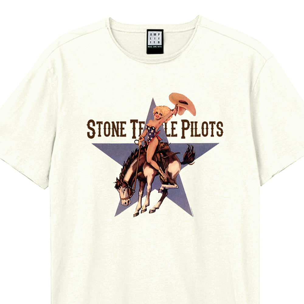Vintage White - Back - Amplified Unisex Adult Cowboy Star Stone Temple Pilots T-Shirt