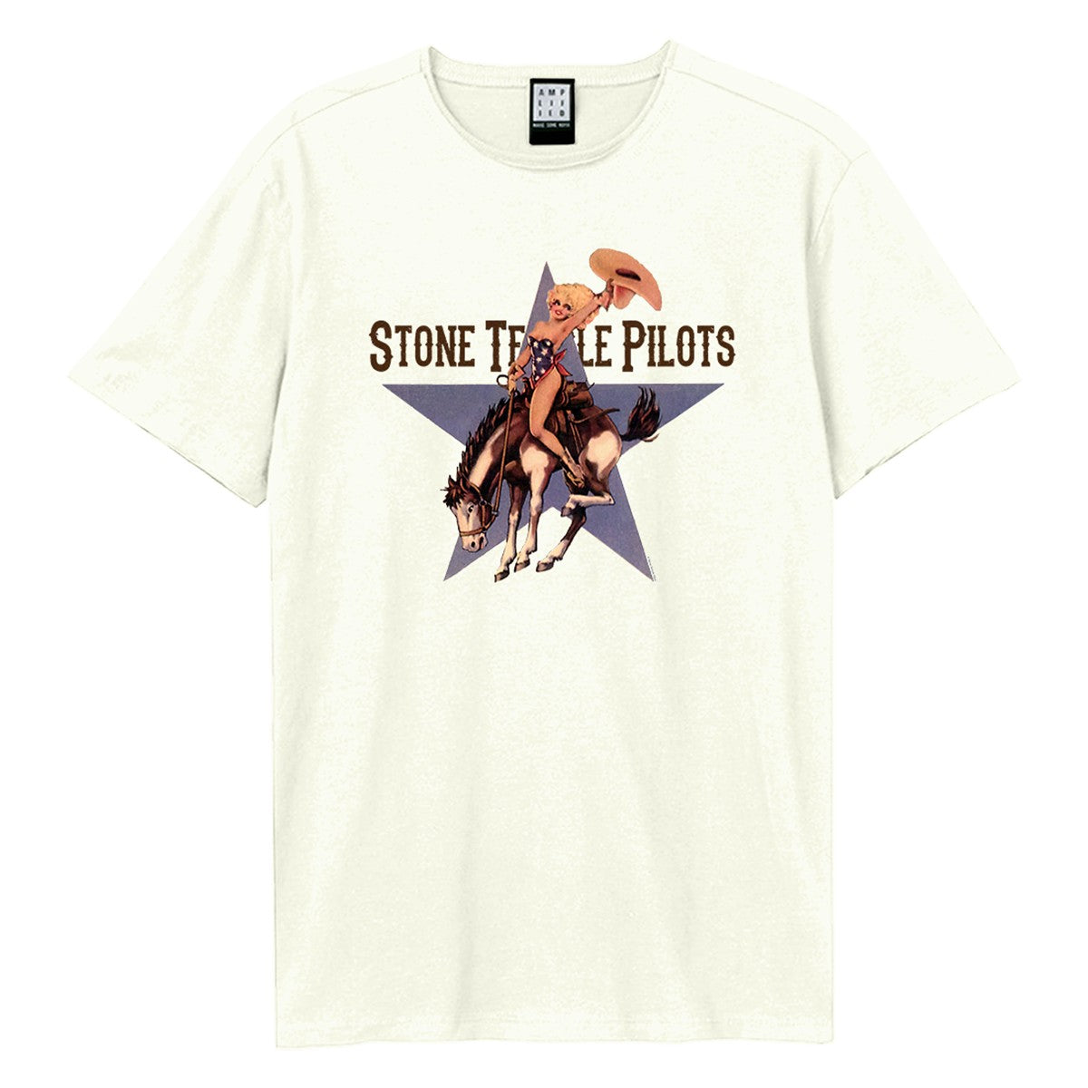 Vintage White - Front - Amplified Unisex Adult Cowboy Star Stone Temple Pilots T-Shirt