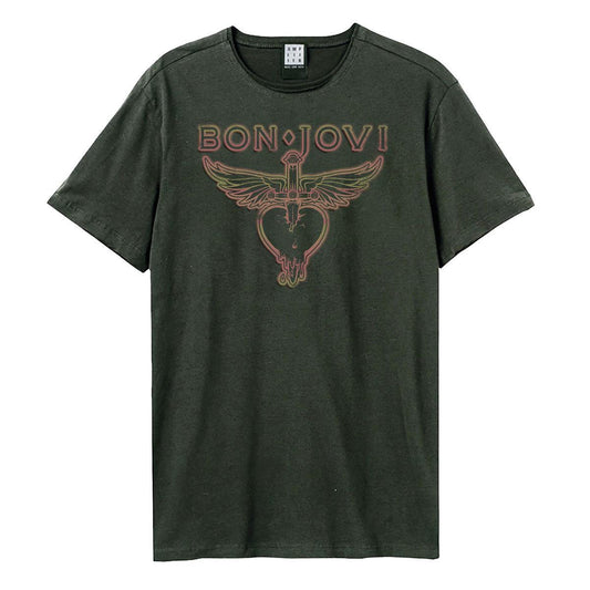 Charcoal - Front - Amplified Unisex Adult Hold On Bon Jovi T-Shirt