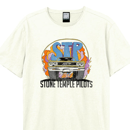 Vintage White - Back - Amplified Unisex Adult Vintage Muscle Car Stone Temple Pilots T-Shirt