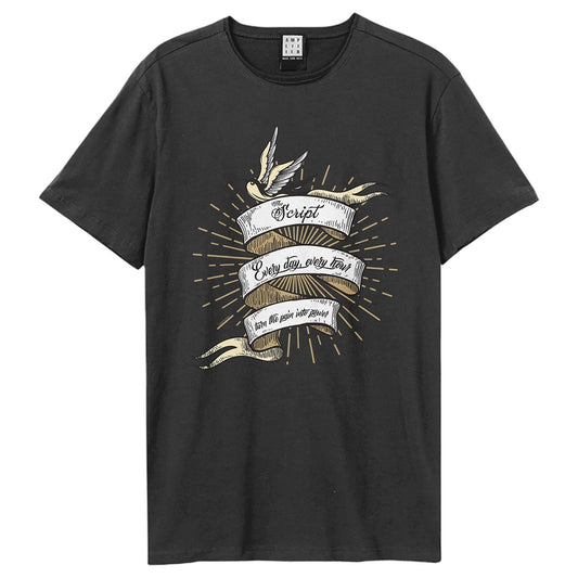 Charcoal - Front - Amplified Unisex Adult Tattoo The Script T-Shirt
