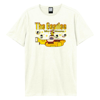 Vintage White - Front - Amplified Unisex Adult Yellow Submarine Bubbles The Beatles T-Shirt