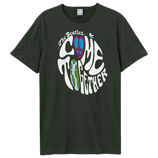Charcoal - Front - Amplified Unisex Adult Come Together The Beatles T-Shirt
