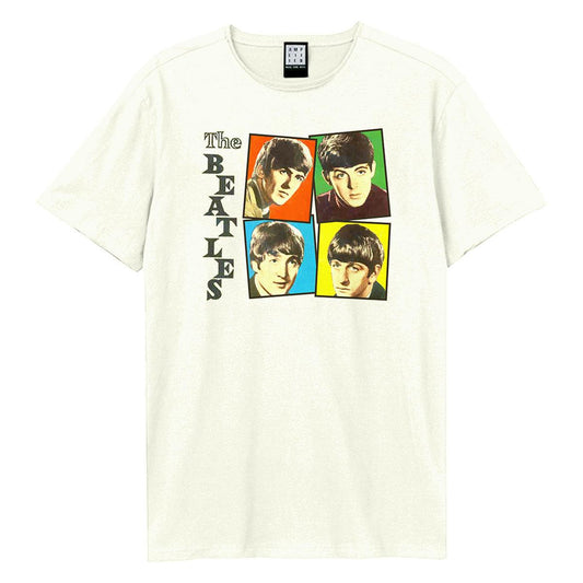 Vintage White - Front - The Beatles Unisex Adult In Boxes The Beatles T-Shirt