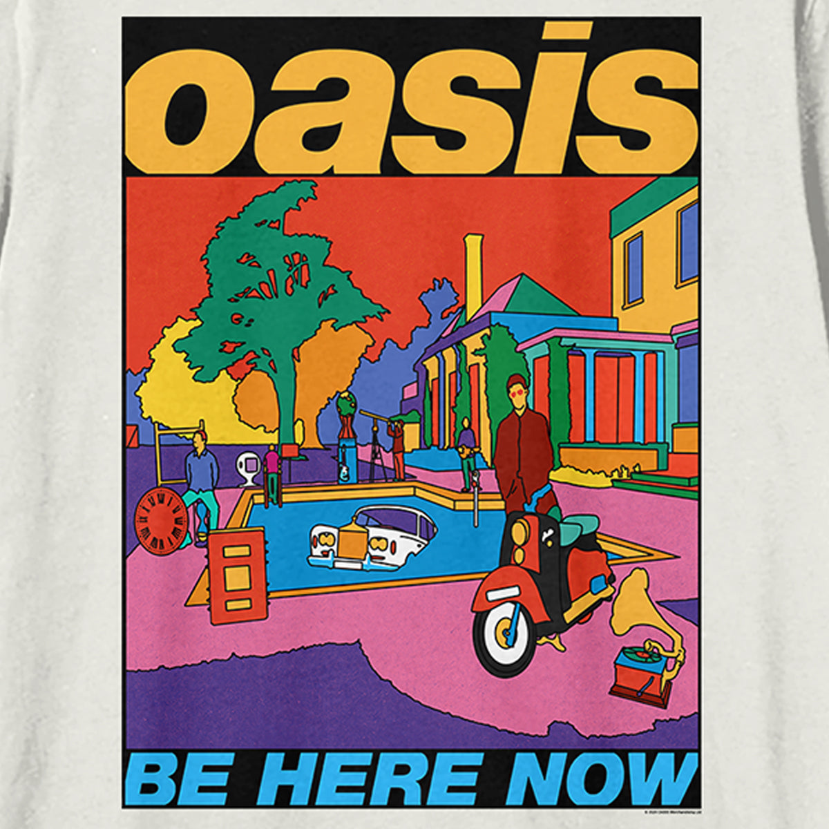 Vintage White - Back - Amplified Unisex Adult Be Here Now Oasis T-Shirt