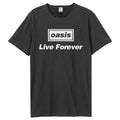 Charcoal - Front - Amplified Unisex Adult Live Forever Oasis T-Shirt