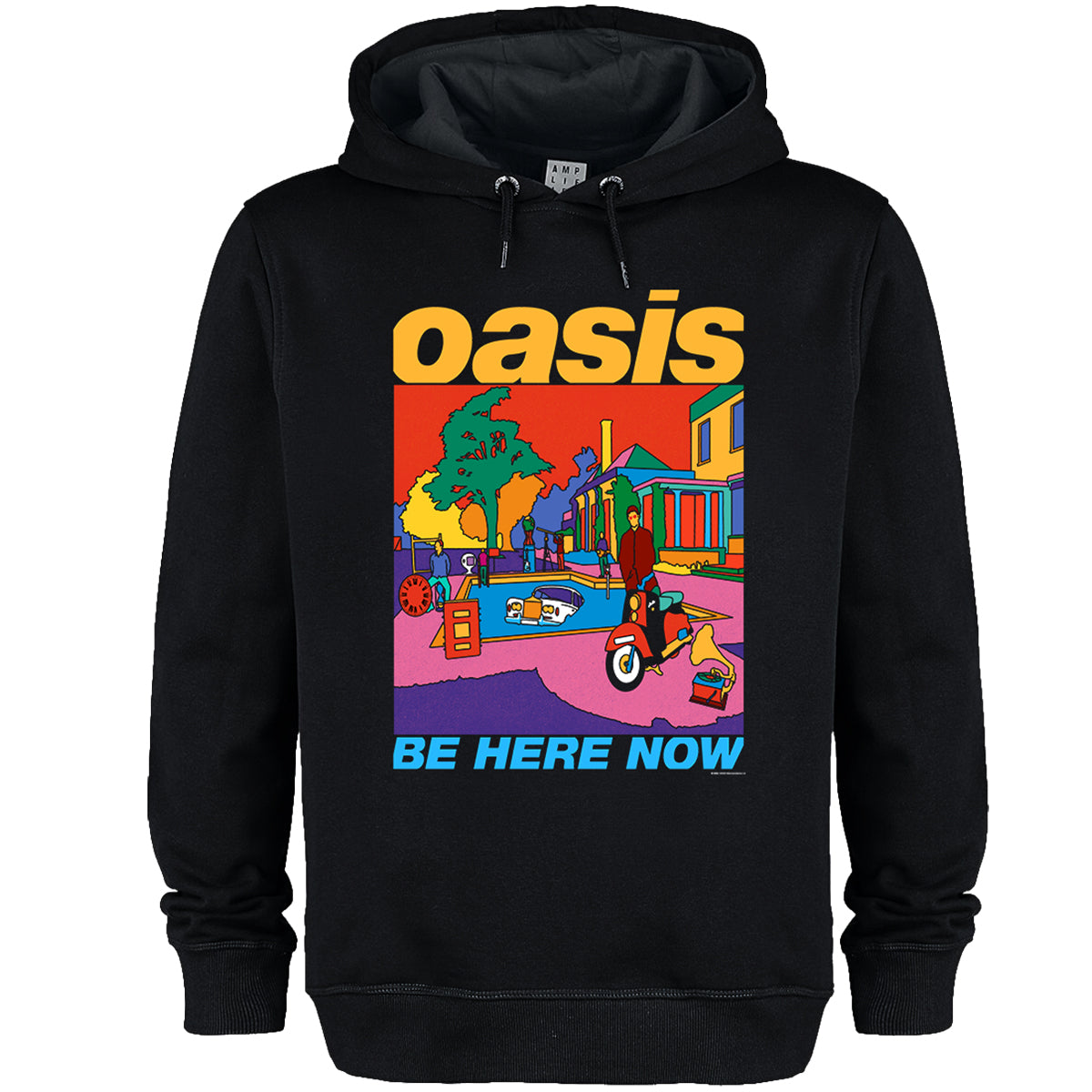 Black - Front - Amplified Unisex Adult Be Here Now Oasis Hoodie