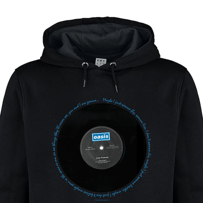 Black - Back - Amplified Unisex Adult Live Forever Lyrics Oasis Hoodie