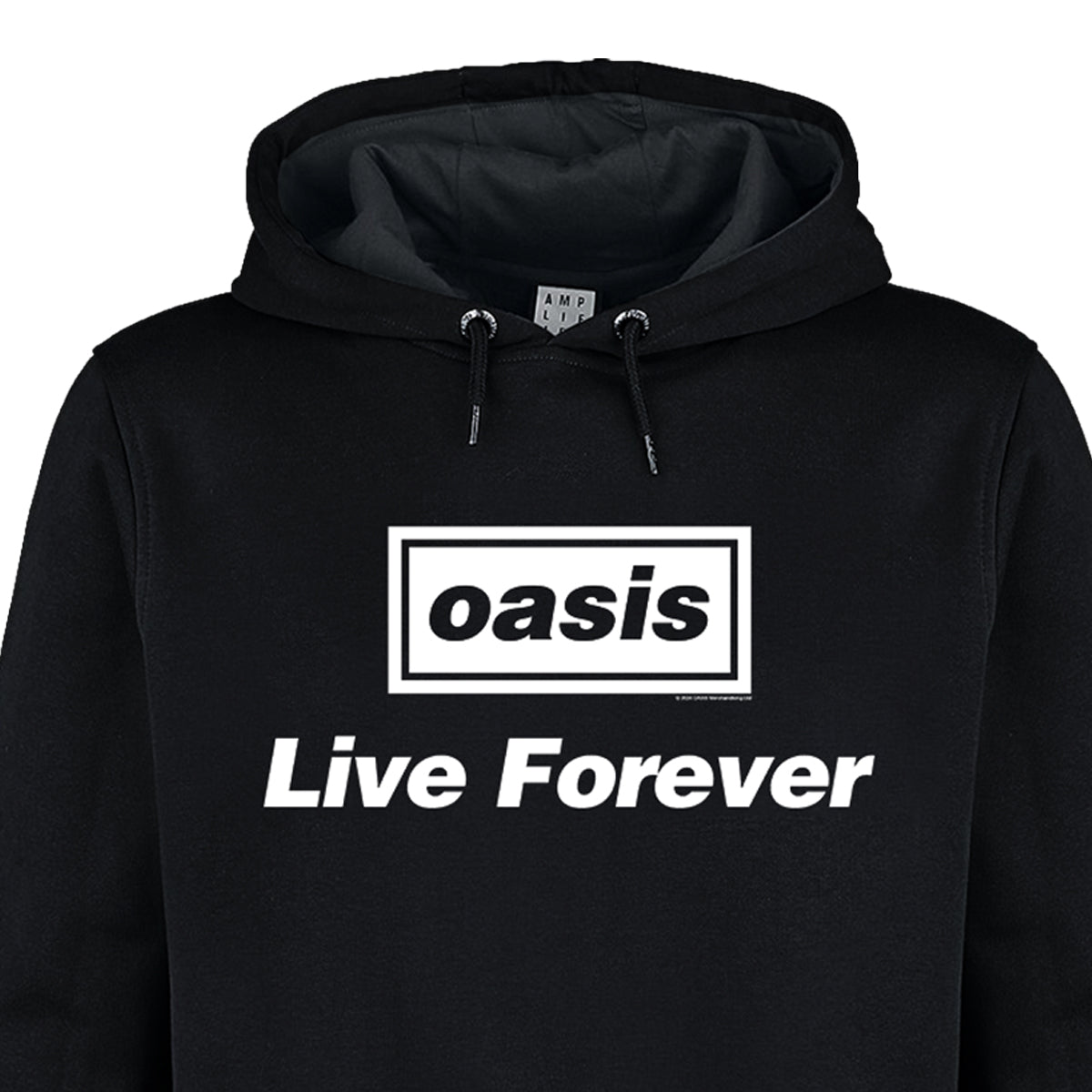 Black - Back - Amplified Unisex Adult Live Forever Title Oasis Hoodie