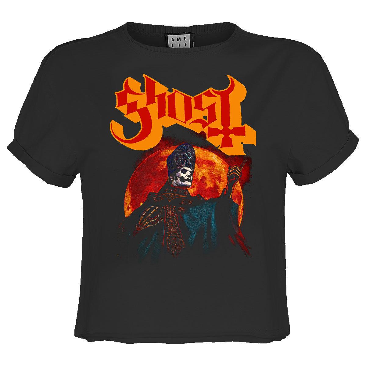 Charcoal - Front - Amplified Womens-Ladies Hunter´s Moon Ghost Crop T-Shirt