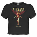 Charcoal - Front - Amplified Womens-Ladies In Utero Nirvana Crop T-Shirt