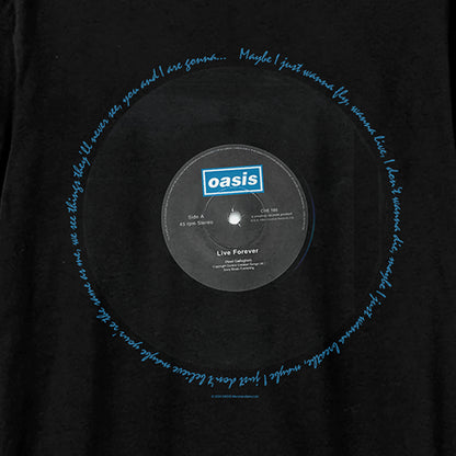 Black - Back - Oasis Unisex Adult Live Forever Oasis T-Shirt
