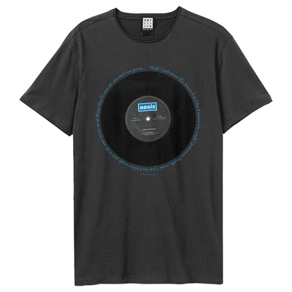 Charcoal - Front - Oasis Unisex Adult Live Forever Oasis T-Shirt