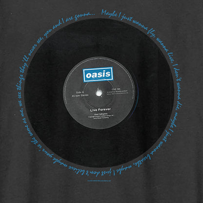 Charcoal - Back - Oasis Unisex Adult Live Forever Oasis T-Shirt