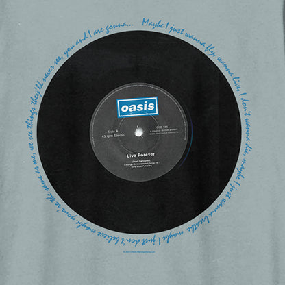 Strange Blue - Back - Oasis Unisex Adult Live Forever Oasis T-Shirt