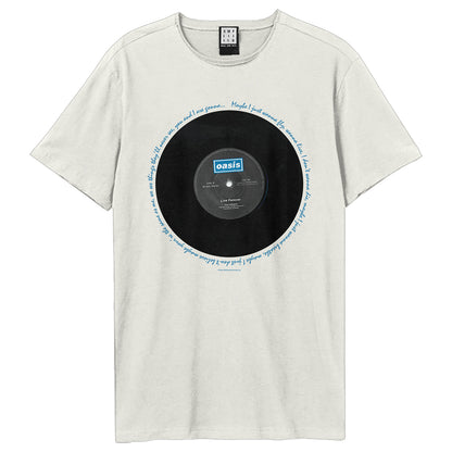 Vintage White - Front - Oasis Unisex Adult Live Forever Oasis T-Shirt