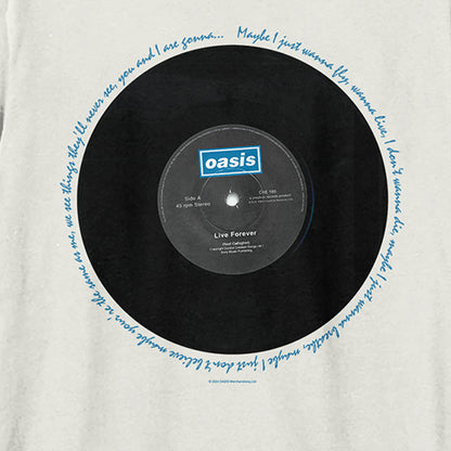 Vintage White - Back - Oasis Unisex Adult Live Forever Oasis T-Shirt