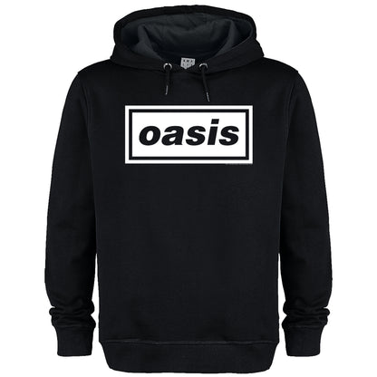 Black - Front - Amplified Unisex Adult Logo Oasis Logo Hoodie