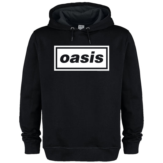 Black - Front - Amplified Unisex Adult Logo Oasis Logo Hoodie