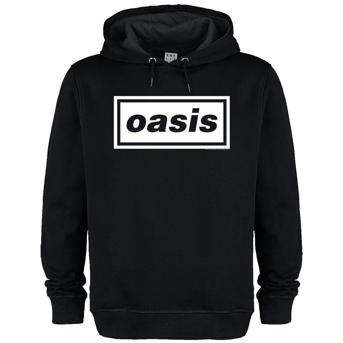 Black - Front - Amplified Unisex Adult Logo Oasis Logo Hoodie