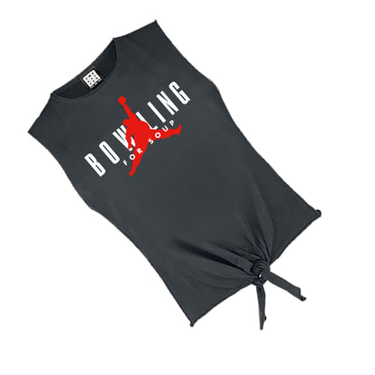 Charcoal - Back - Amplified Womens-Ladies Slamp Dump Bowling For Soup Sleeveless Tank Top