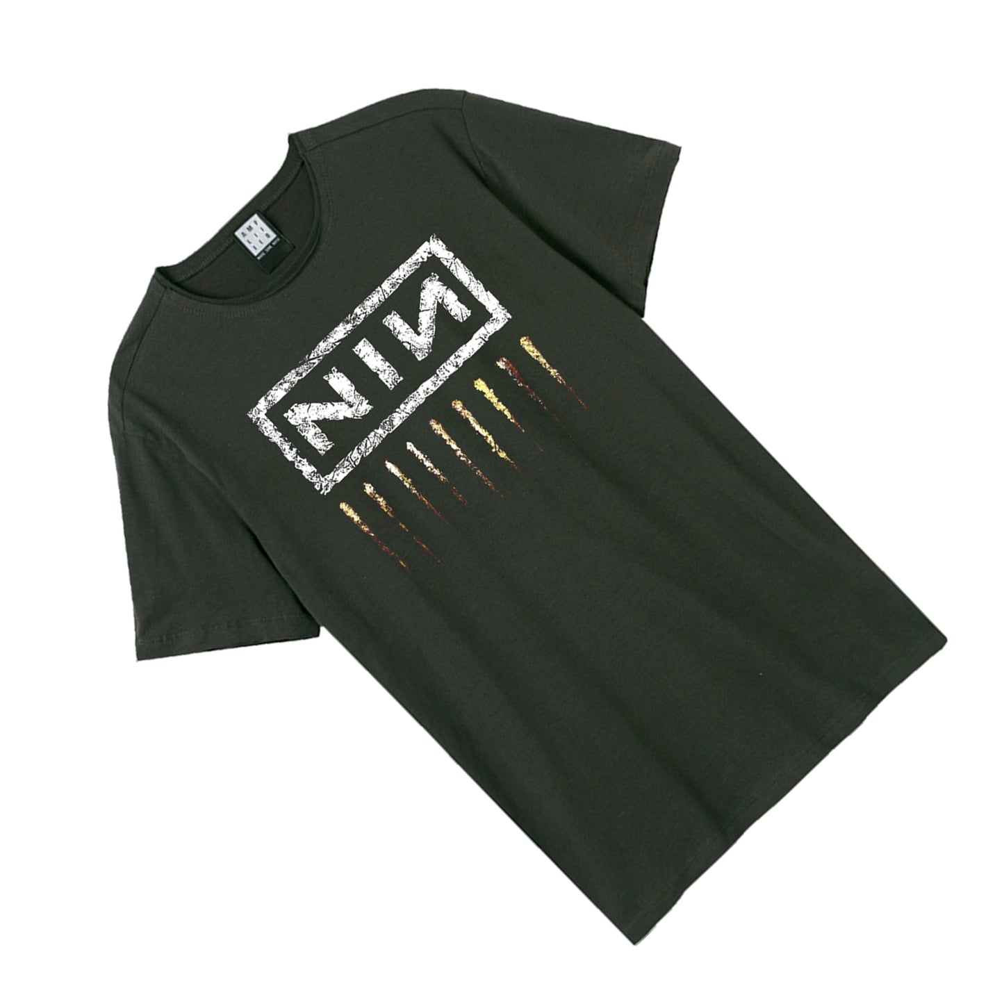 Charcoal - Back - Amplified Unisex Adult Downward Spiral Nine Inch Nails Logo T-Shirt