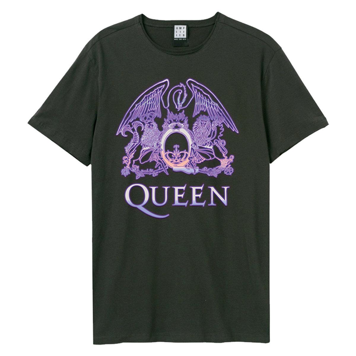 Charcoal - Front - Amplified Unisex Adult Neon Sign Queen T-Shirt