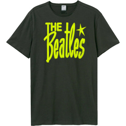 Charcoal - Front - Amplified Unisex Adult Retro Logo The Beatles T-Shirt