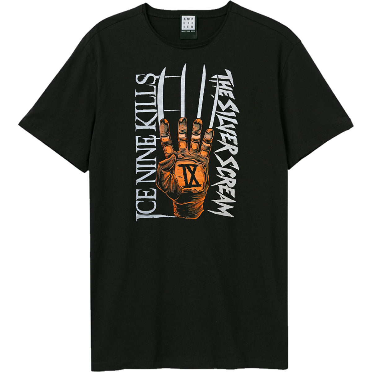 Black - Front - Amplified Unisex Adult Silver Scream Ice Nine Kills T-Shirt