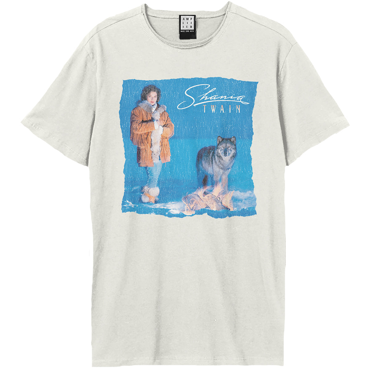 Vintage White - Front - Amplified Unisex Adult Wolf Shania Twain T-Shirt