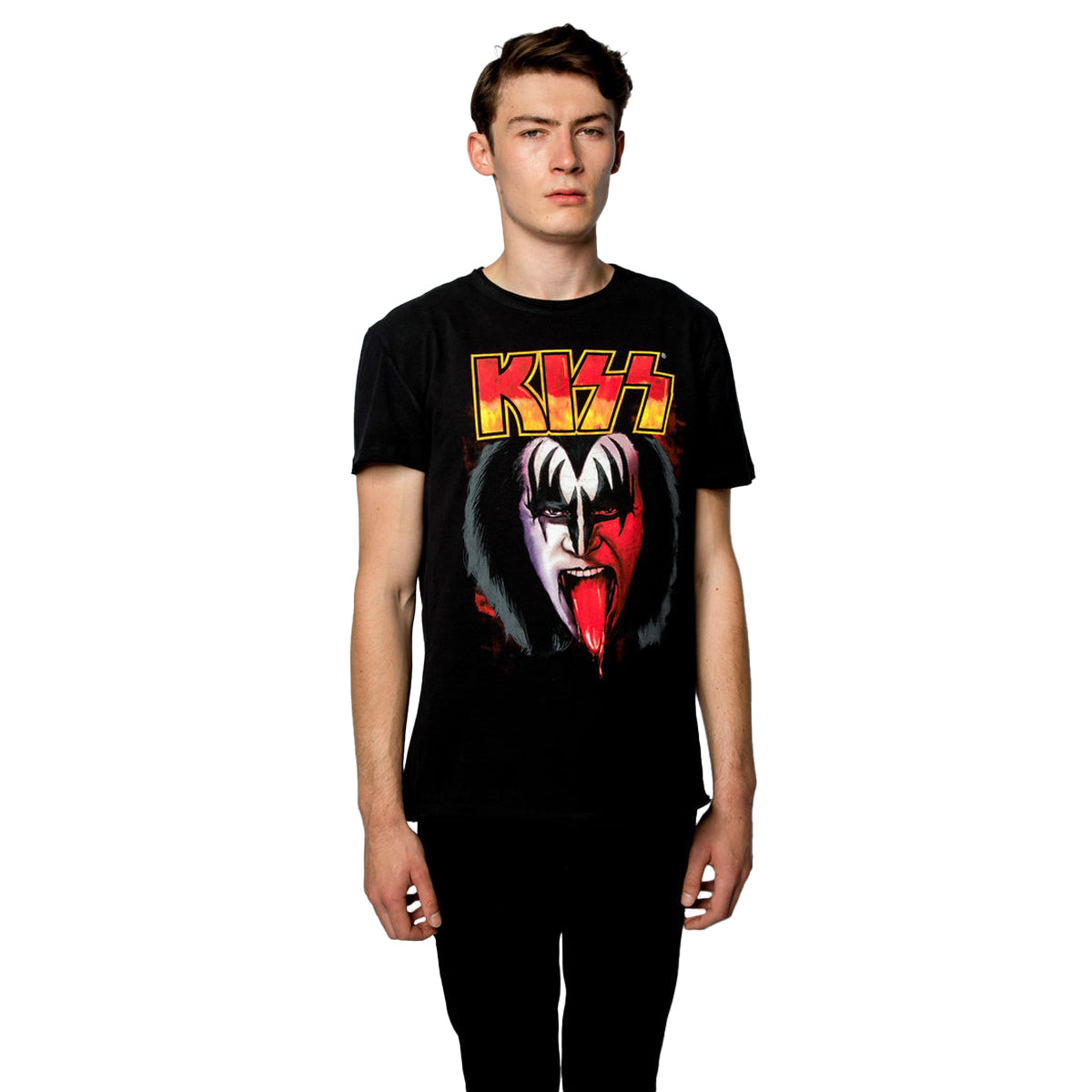 Black - Back - Amplified Unisex Adult Simmons Tongue Kiss T-Shirt