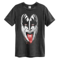 Black - Front - Amplified Unisex Adult Simmons Tongue Kiss T-Shirt